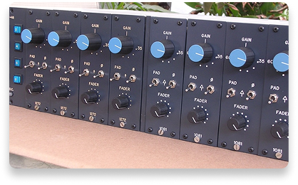 eight vintage Neve modules