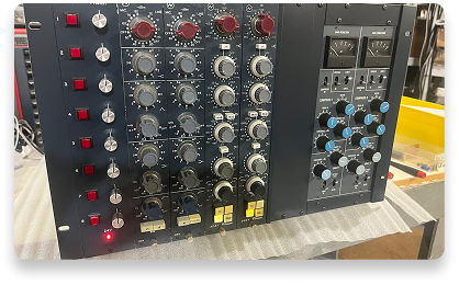 Vintage Neve Channel Strip and Summing Sidecar Mixer Rack